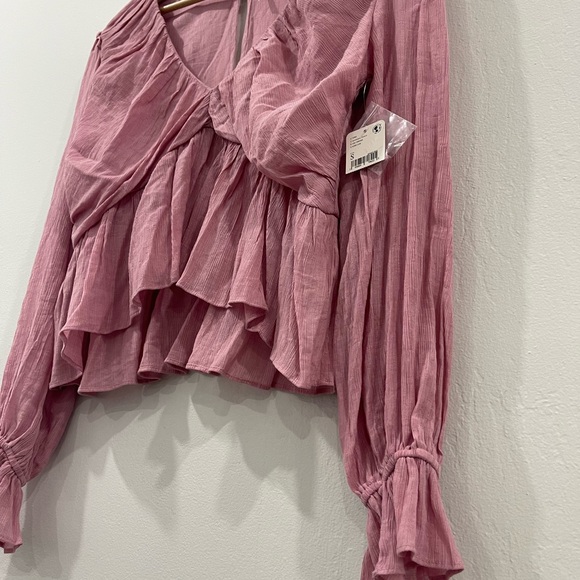 NWT Free People Daia Sheer Balloon Sleeve Top Sz Small - Picture 5 of 8